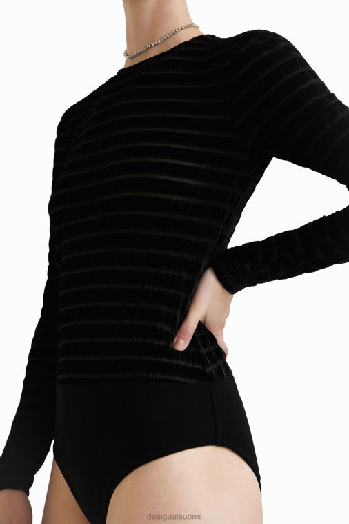 samettinen raidallinen ohut body Desigual naiset F4V04558 vaatetus