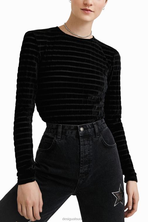 samettinen raidallinen ohut body Desigual naiset F4V04558 vaatetus