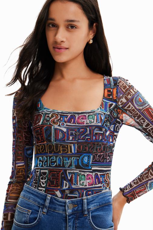 tylli taiteellinen logo body Desigual naiset F4V04335 vaatetus