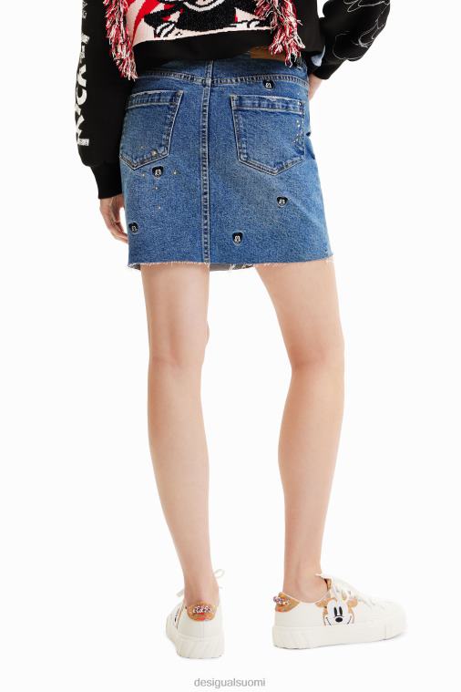 Disneyn Mikki Hiiri -denim-minihame Desigual naiset F4V04661 vaatetus