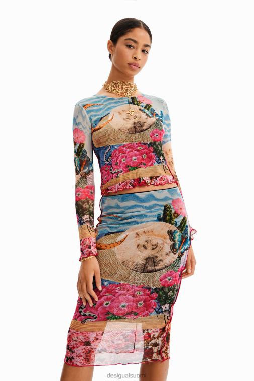 ohut tylli midihame Desigual naiset F4V04304 vaatetus