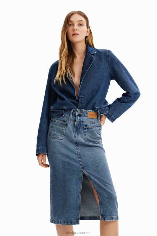 pyöreä denim midihame Desigual naiset F4V041010 vaatetus