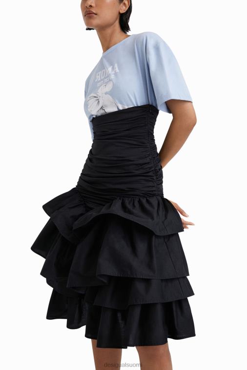 stella jean röyhelöinen draped hame Desigual naiset F4V04816 vaatetus