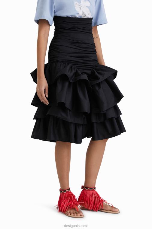 stella jean röyhelöinen draped hame Desigual naiset F4V04816 vaatetus