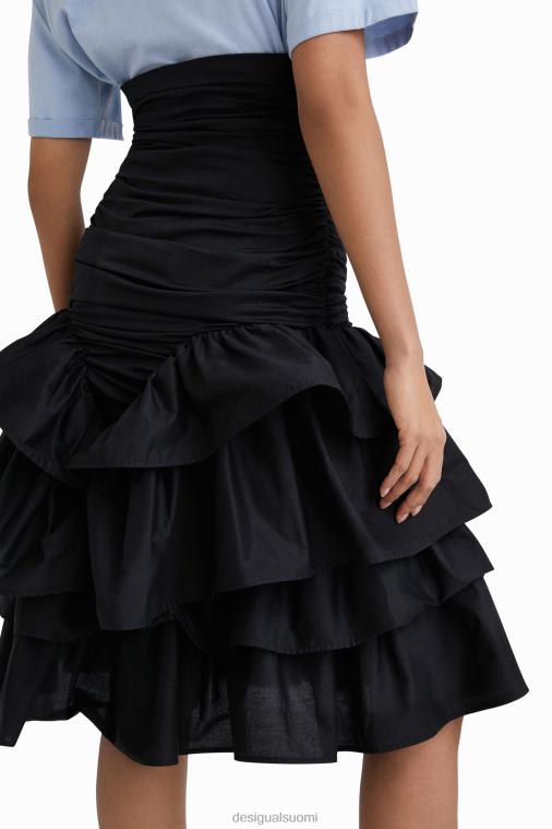 stella jean röyhelöinen draped hame Desigual naiset F4V04816 vaatetus