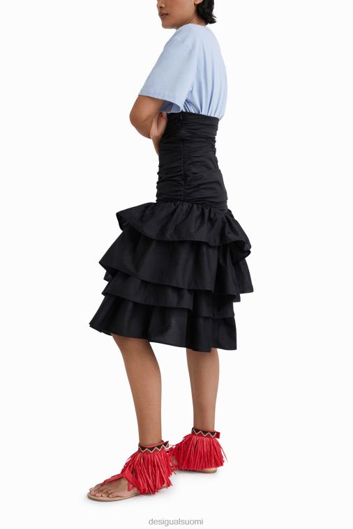 stella jean röyhelöinen draped hame Desigual naiset F4V04816 vaatetus