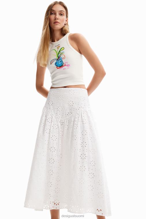 sveitsiläinen brodeerattu midihame Desigual naiset F4V04336 vaatetus