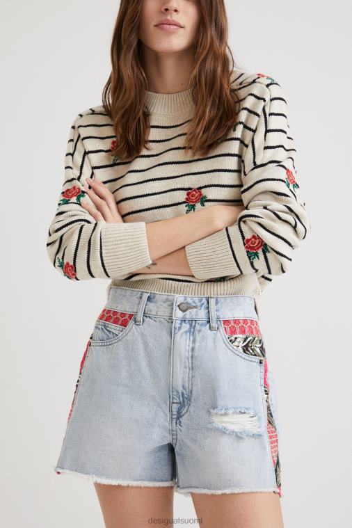 tilkkuväriset farkkushortsit Desigual naiset F4V041122 vaatetus