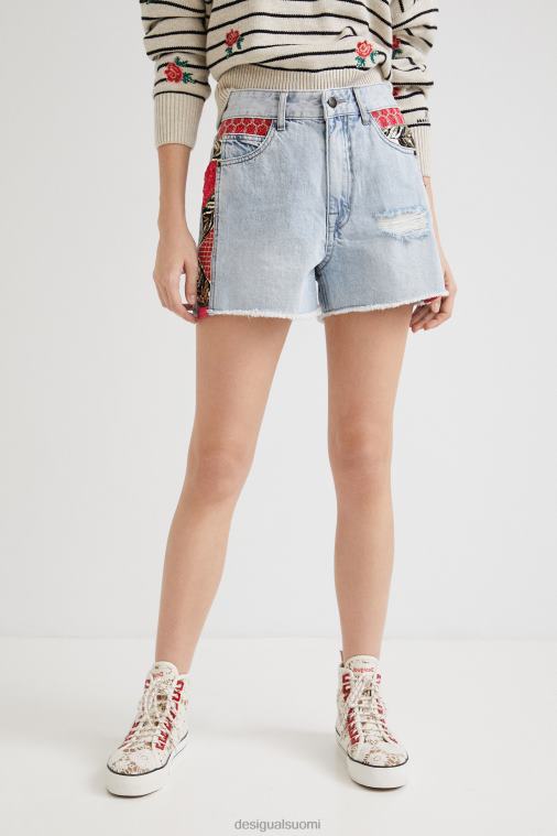 tilkkuväriset farkkushortsit Desigual naiset F4V041122 vaatetus