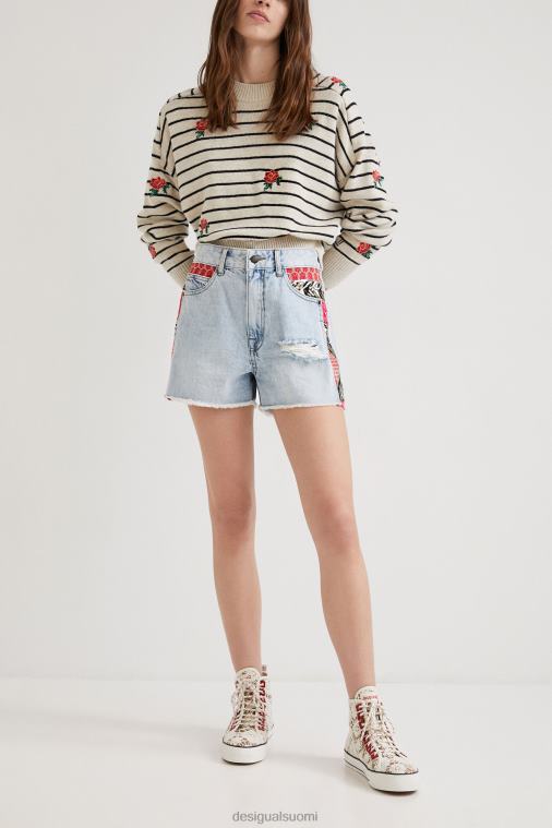 tilkkuväriset farkkushortsit Desigual naiset F4V041122 vaatetus