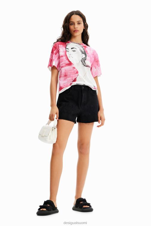 brodeeratut farkkushortsit Desigual naiset F4V04323 vaatetus