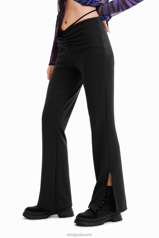 kootut housut solmioilla Desigual naiset F4V04706 vaatetus