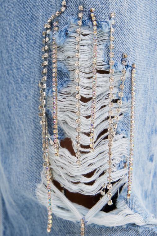 leveälahkeiset strassifarkut Desigual naiset F4V04302 vaatetus