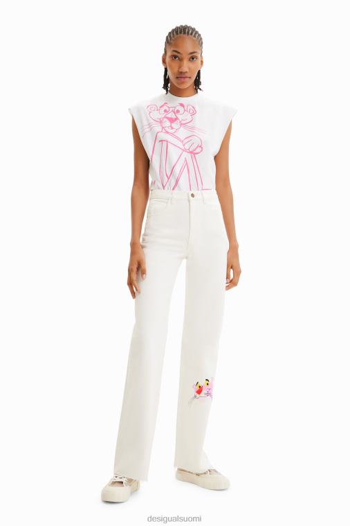 leveälahkeiset vaaleanpunaiset pantterifarkut Desigual naiset F4V04498 vaatetus