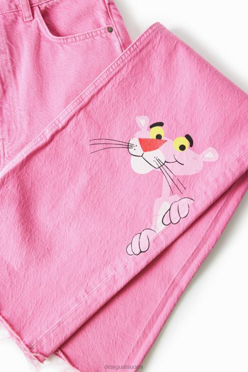 leveälahkeiset vaaleanpunaiset pantterifarkut Desigual naiset F4V04844 vaatetus