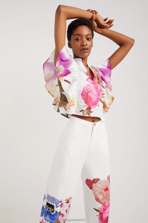 m. christian lacroix kukkaiset löysät housut Desigual naiset F4V04667 vaatetus