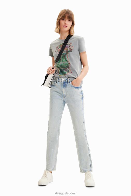 strassikivisuorat farkut Desigual naiset F4V04583 vaatetus