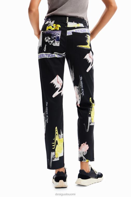 suorat kollaasihousut Desigual naiset F4V0430 vaatetus