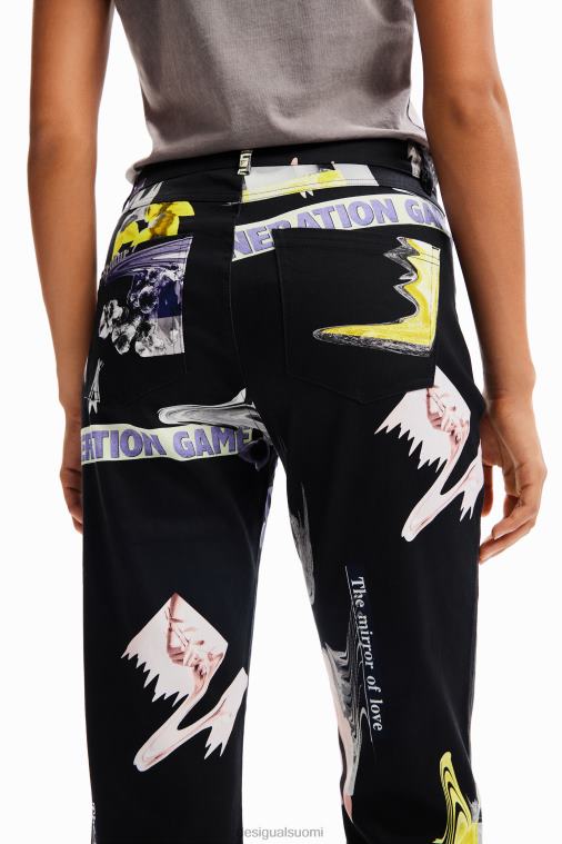 suorat kollaasihousut Desigual naiset F4V0430 vaatetus