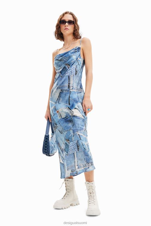 denim patchwork midi-mekko Desigual naiset F4V0498 vaatetus