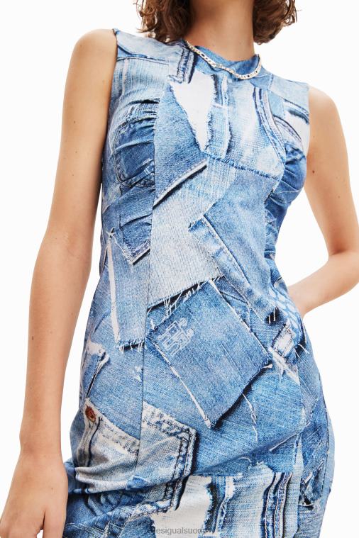 denim tilkkutäkki minimekko Desigual naiset F4V04900 vaatetus
