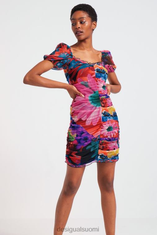 kukkainen rypytetty mekko Desigual naiset F4V041063 vaatetus