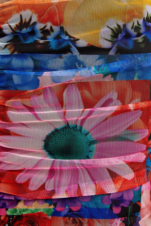 kukkainen rypytetty mekko Desigual naiset F4V041063 vaatetus