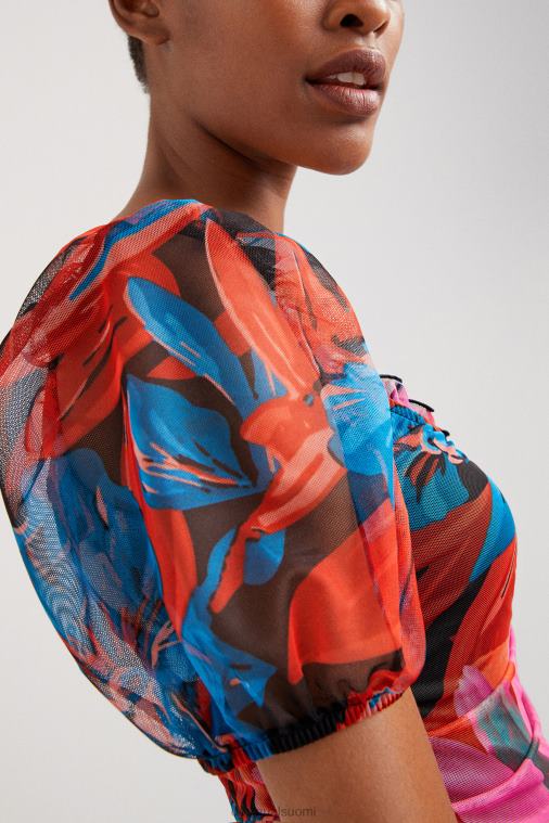 kukkainen rypytetty mekko Desigual naiset F4V041063 vaatetus