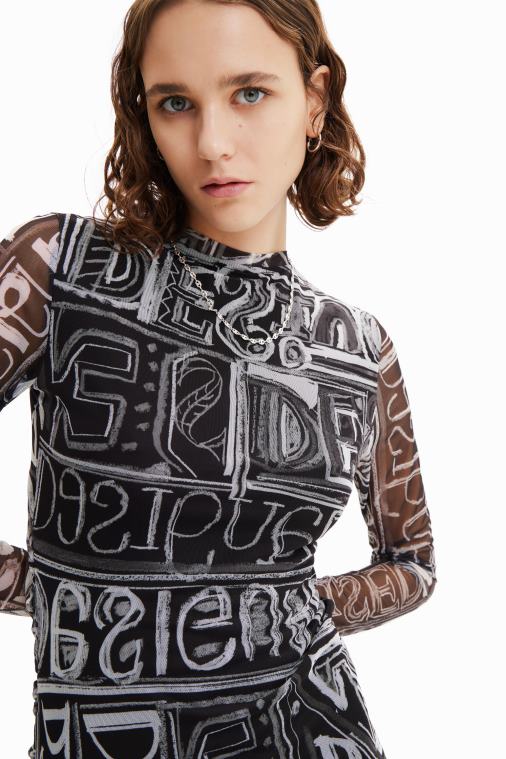 lyhyt kapea tyllimekko Desigual naiset F4V04585 vaatetus