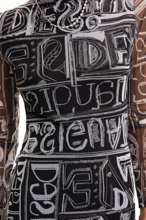 lyhyt kapea tyllimekko Desigual naiset F4V04585 vaatetus