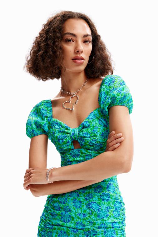 lyhyt rypytetty solmumekko Desigual naiset F4V04312 vaatetus