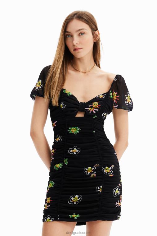 lyhyt rypytetty solmumekko Desigual naiset F4V04428 vaatetus