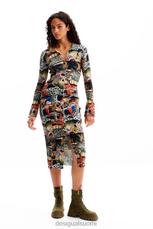 m. christian lacroix kuvakudos midi-mekko Desigual naiset F4V04272 vaatetus