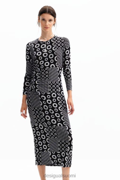 ohut tilkkutäytteinen midi-mekko Desigual naiset F4V04206 vaatetus