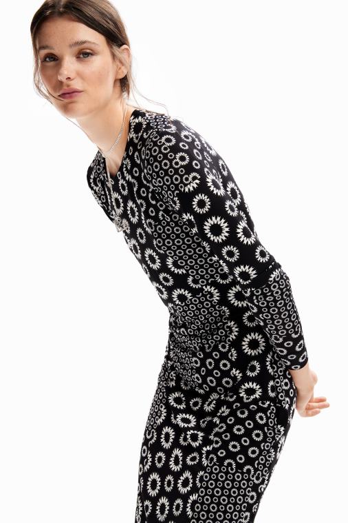 ohut tilkkutäytteinen midi-mekko Desigual naiset F4V04206 vaatetus