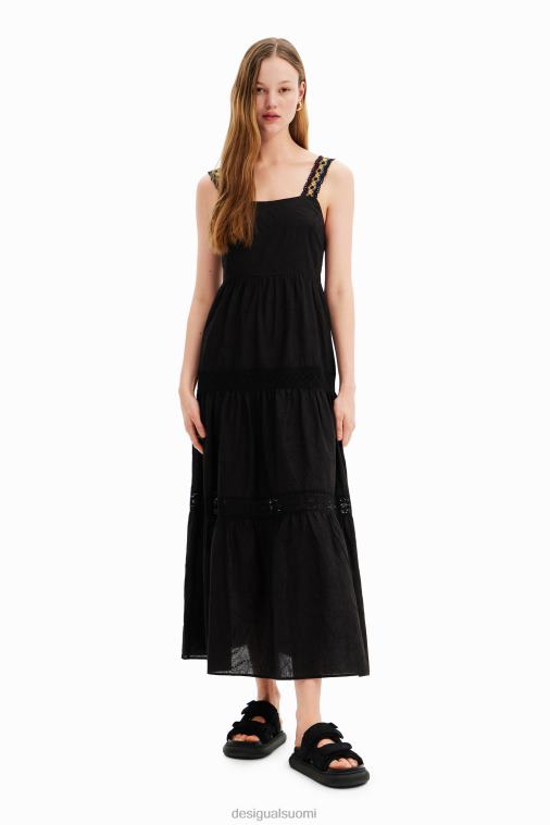 pitkä brodeerattu mekko Desigual naiset F4V04586 vaatetus