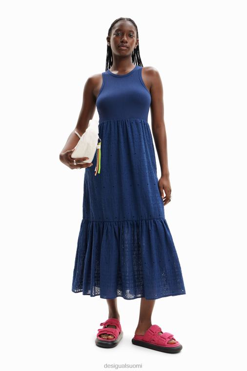 pitkä kirjailtu yhdistelmämekko Desigual naiset F4V04426 vaatetus