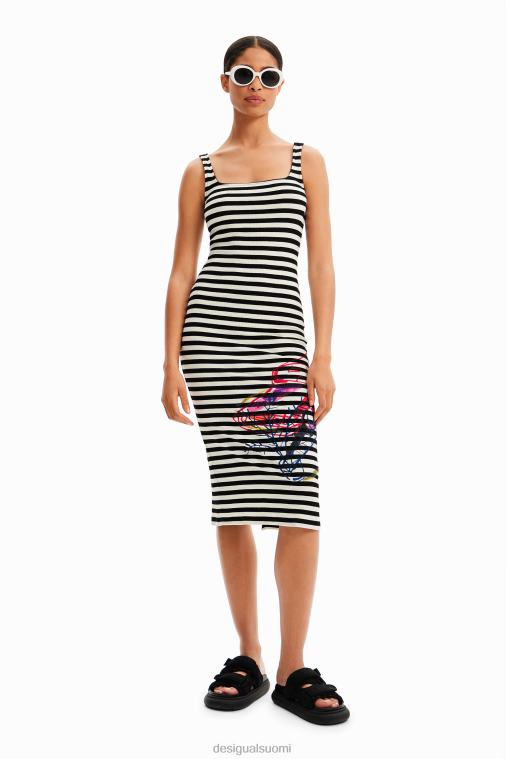 raidallinen ohut nauhamekko Desigual naiset F4V04394 vaatetus