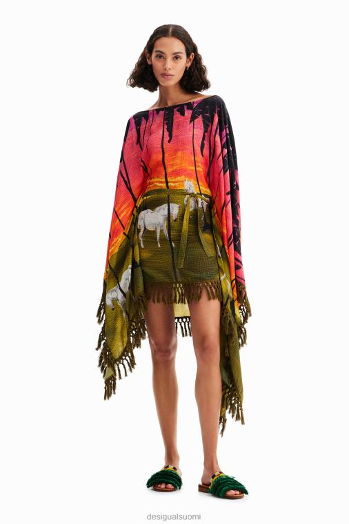 stella jean lyhyt poncho mekko Desigual naiset F4V04333 vaatetus