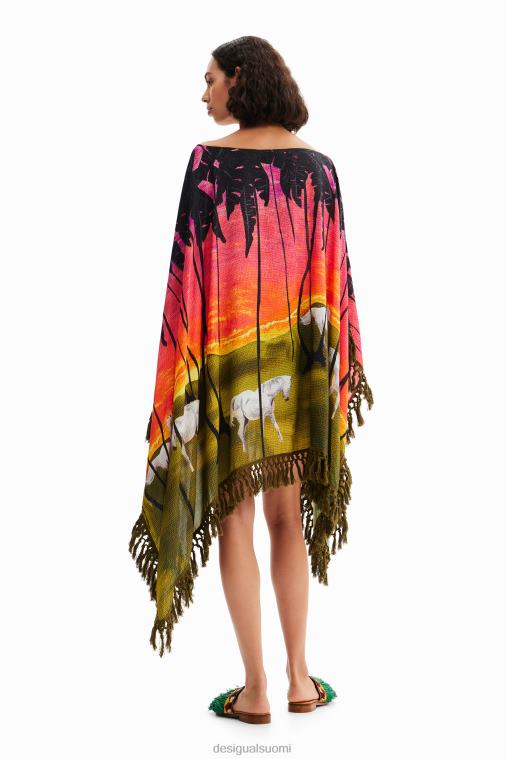 stella jean lyhyt poncho mekko Desigual naiset F4V04333 vaatetus
