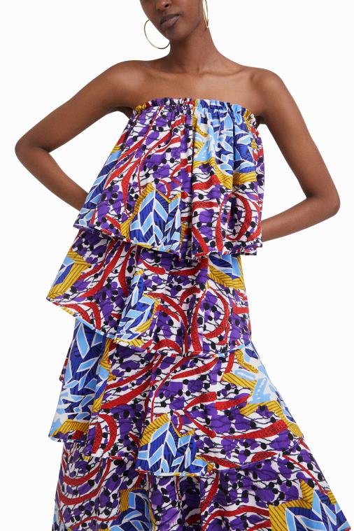 stella jean pitkä röyhelömekko Desigual naiset F4V04778 vaatetus