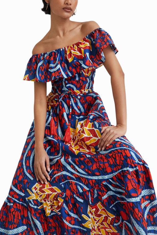 stella jean röyhelöinen midi-mekko Desigual naiset F4V04890 vaatetus