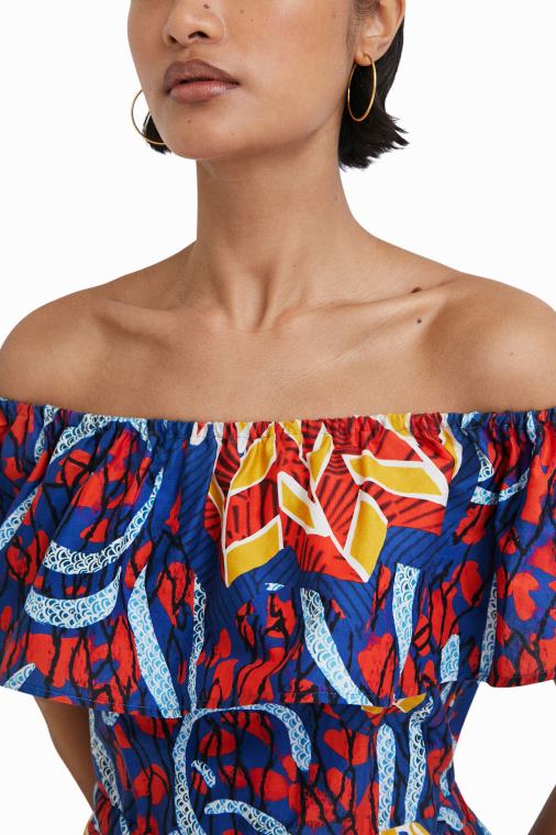 stella jean röyhelöinen midi-mekko Desigual naiset F4V04890 vaatetus