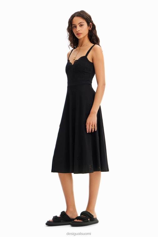 sveitsiläinen brodeerattu midi-mekko Desigual naiset F4V0438 vaatetus