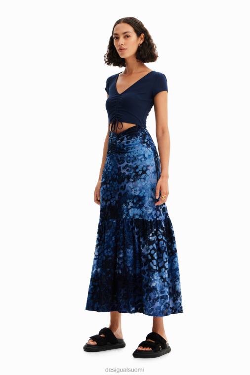 yhdistelmäkuvioitu eläinkuvioinen pitkä mekko Desigual naiset F4V04591 vaatetus