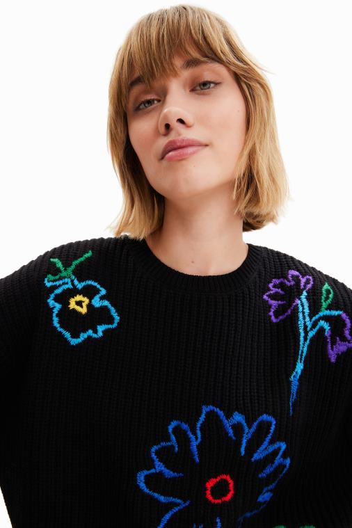 brodeerattu kukkainen villapaita Desigual naiset F4V042 vaatetus