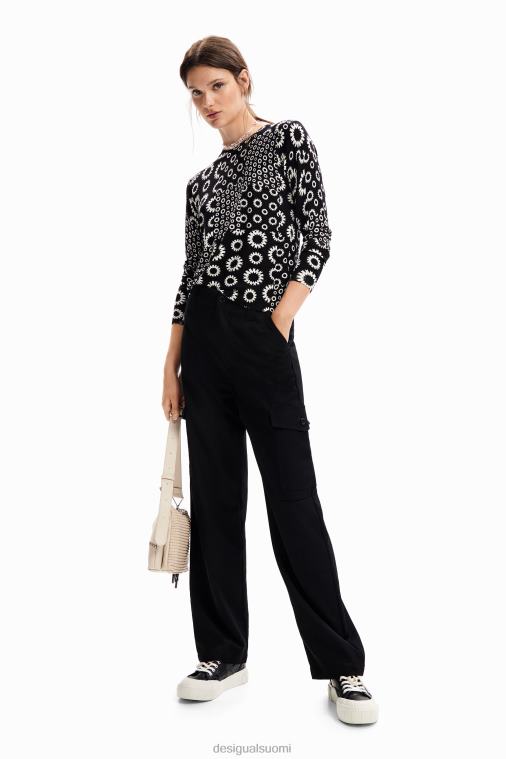 hieno geometrinen tilkkupuuvillapaita Desigual naiset F4V0428 vaatetus