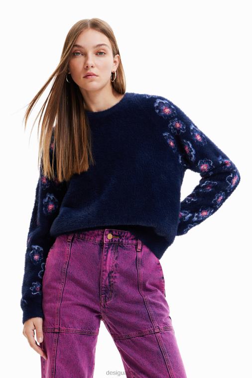 kukkainen turkisefekti villapaita Desigual naiset F4V04350 vaatetus