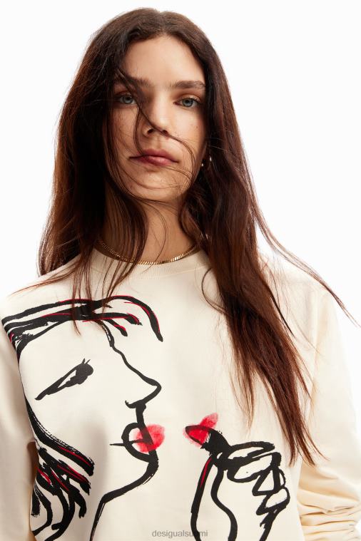 taiteellinen kuvitus collegepaita Desigual naiset F4V04937 vaatetus