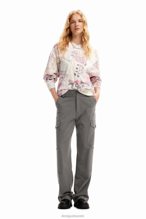 ylisuuri sanomalehtipaita Desigual naiset F4V04263 vaatetus